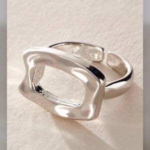 Free People Silver Open square Ring 
size 8